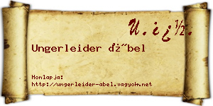 Ungerleider Ábel névjegykártya